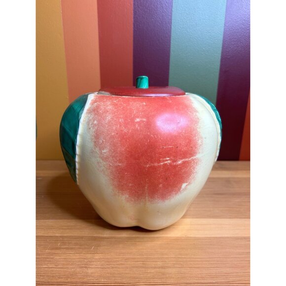 1940s Hull pottery apple cookie jar ceramic fall autumn decor - CRAZING - Picture 3 of 10